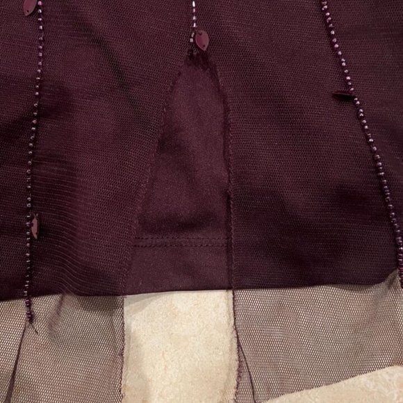 MAC DUGGAL 35109 EMBELLISHED FLUTTER SLEEVE AUBERGINE GOWN sz 20 - Picture 3 of 4